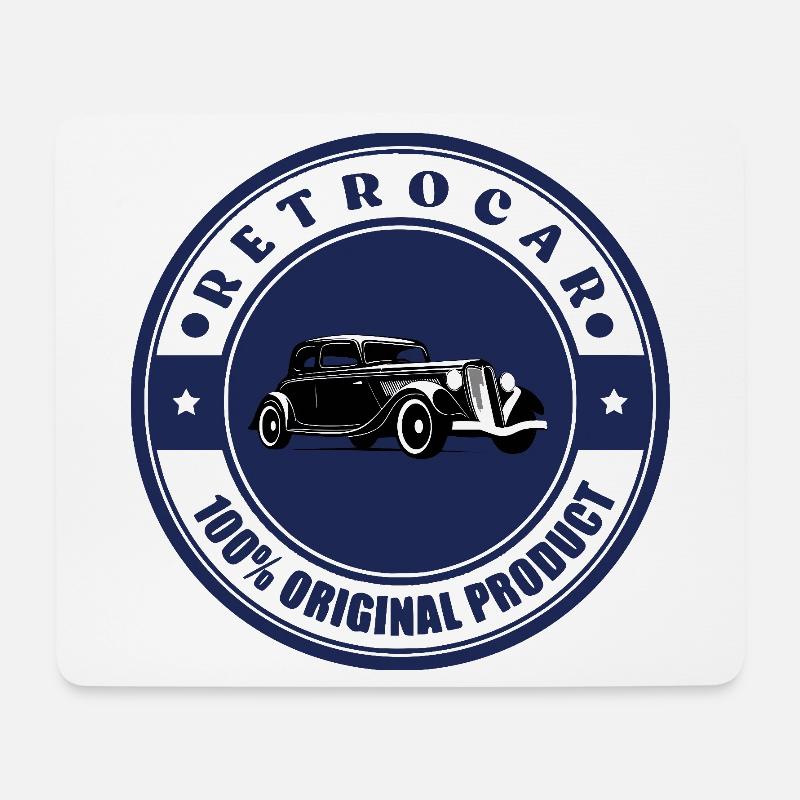 Retro-Auto - Mousepad (Querformat) - Weiß