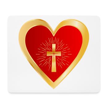CHURCH CROSS LOVE HEART - Mouse Pad (horizontal) - white - Front