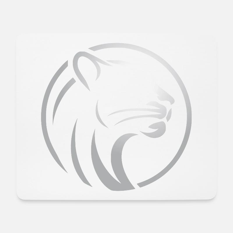 Pantherkopf - Mousepad (Querformat) - Weiß