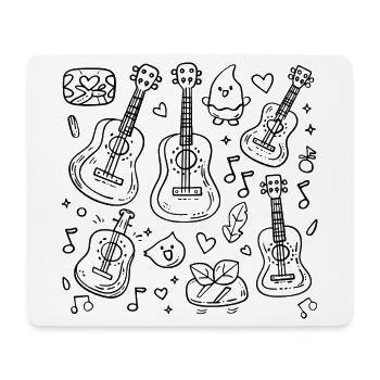 Ukulele Comic Style - Mouse Pad (horizontal) - white - Front