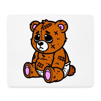 Petit ours triste - Tapis de souris (format paysage) - blanc - Devant
