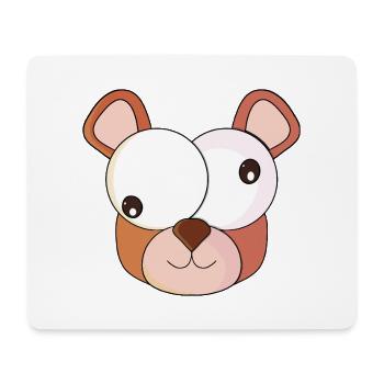 Bear with crazy eyes - Mouse Pad (horizontal) - white - Front
