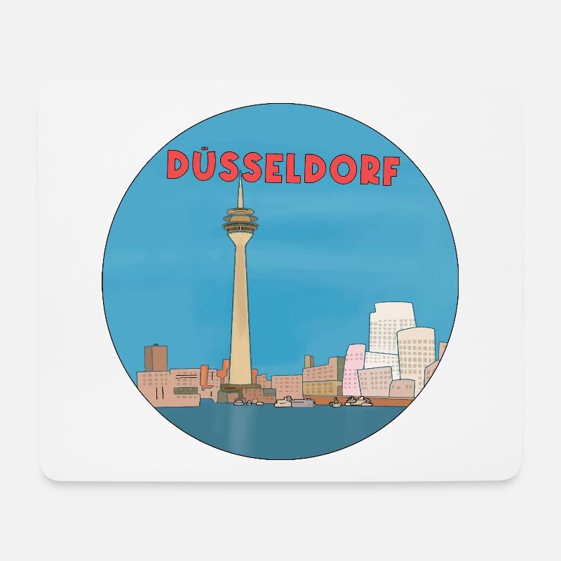 Deutsche Stadt Düsseldorf - Mousepad (Querformat) - Weiß