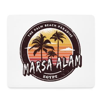 Marsa Alam Égypte Vintage Palmier Design - Tapis de souris (format paysage) - blanc - Devant