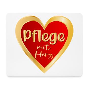 PFLEGE MIT HERZ - PFLEGEBERUFE GESUNDHEIT - Mousepad (Querformat) - Weiß - Vorne