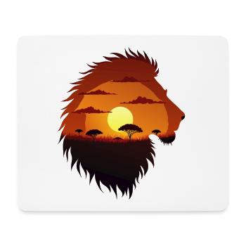 Coucher de soleil rugissant sur la savane - Tapis de souris (format paysage) - blanc - Devant