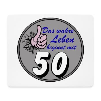 50th Birthday, Real Life - Mouse Pad (horizontal) - white - Front
