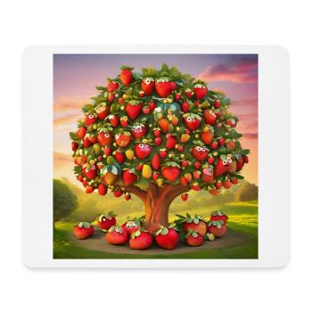 strawberry, fruit, I love strawberries - Mouse Pad (horizontal) - white - Front