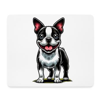 Süßer Bostie Hund - Mousepad (Querformat) - Weiß - Vorne