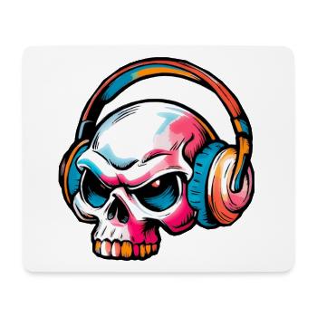 Farbige Schädel Illustration - Mousepad (Querformat) - Weiß - Vorne