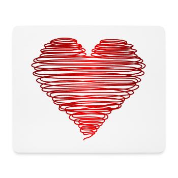 motiv_herz_rot - Tapis de souris (format paysage) - blanc - Devant