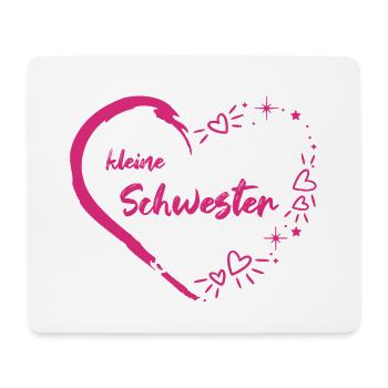 kleine Schwester pink Herz rosa - Mousepad (Querformat) - Weiß - Vorne