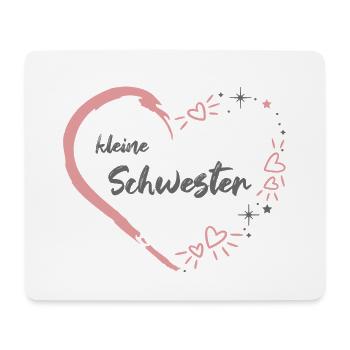 kleine Schwester Herz rosa grau - Mousepad (Querformat) - Weiß - Vorne
