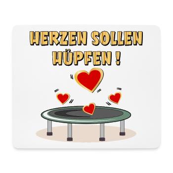 HERZEN SOLLEN HÜPFEN - TRAMPOLINSPRINGEN - Mousepad (Querformat) - Weiß - Vorne