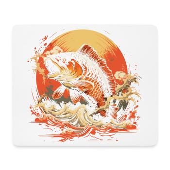 Illustration de pêche - Tapis de souris (format paysage) - blanc - Devant