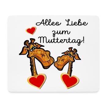 GESCHENKE ZUM MUTTERTAG MAMA KIND GIRAFFE - Mousepad (Querformat) - Weiß - Vorne