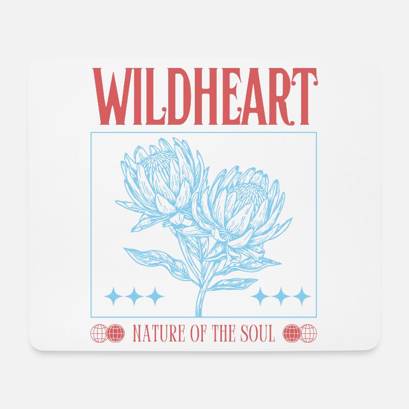 Wildheart – Nature Inspired Floral Statement - Mousepad (Querformat) - Weiß