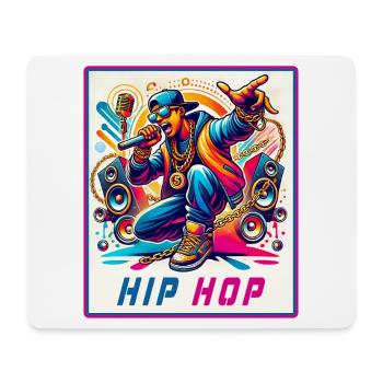 Hip-Hop Vibes – Rapper with Microphone - Mouse Pad (horizontal) - white - Front