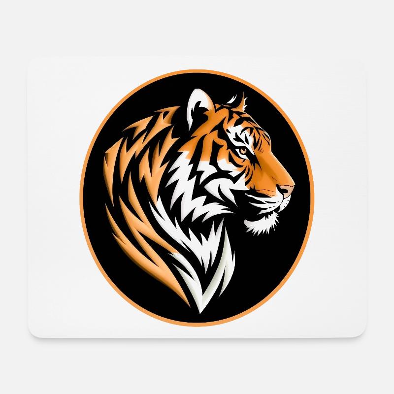 Tiger Portrait - Mouse Pad (horizontal) - white