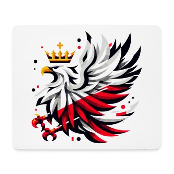 Pologne Polska Aigle Drapeau Géométrie Cadeau - Tapis de souris (format paysage) - blanc - Devant