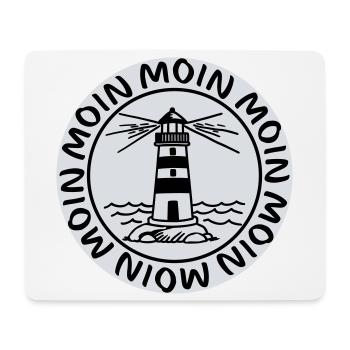 Moin Moin Leuchtturm – Maritimes Küsten Design - Mousepad (Querformat) - Weiß - Vorne