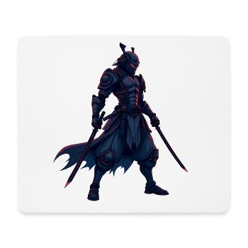 Cyber Samurai Krieger Illustration - Mousepad (Querformat) - Weiß - Vorne