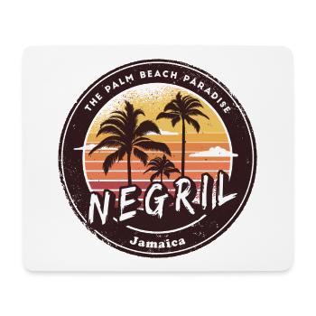 Negril, Jamaïque – Le paradis de Palm Beach - Tapis de souris (format paysage) - blanc - Devant