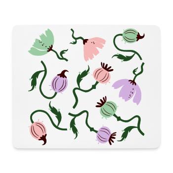 Kräftige Mohnblumen L Florale Mohnblumen - Mousepad (Querformat) - Weiß - Vorne