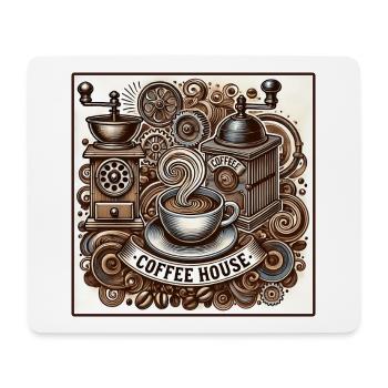 Ambiance de café vintage - Tapis de souris (format paysage) - blanc - Devant