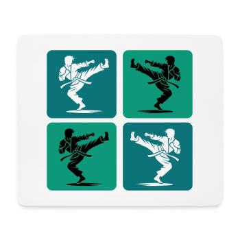 Silhouette de karaté – Style rétro - Tapis de souris (format paysage) - blanc - Devant