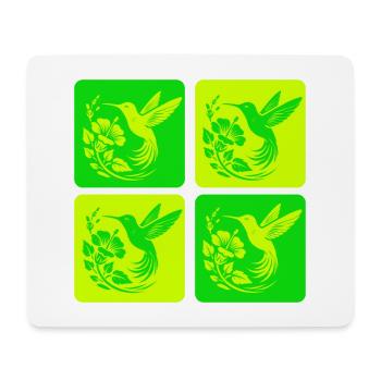 Colibri et fleur – Nature Design - Tapis de souris (format paysage) - blanc - Devant