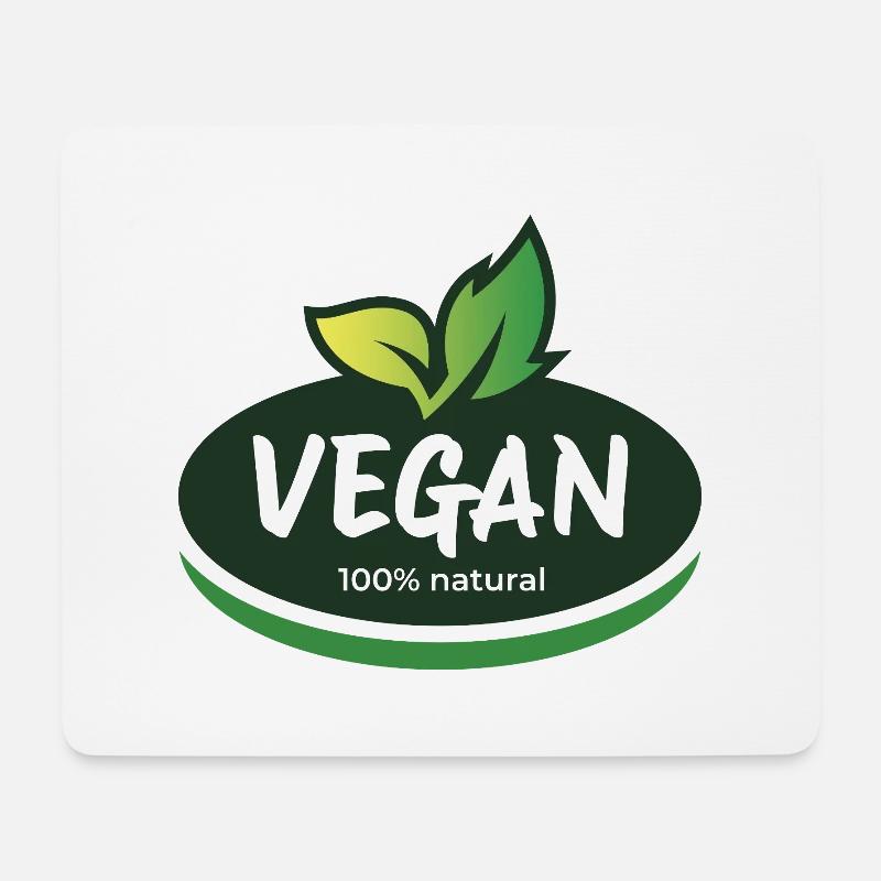 Vegan 100% natürlich. Bewusste Wahl - Mousepad (Querformat) - Weiß