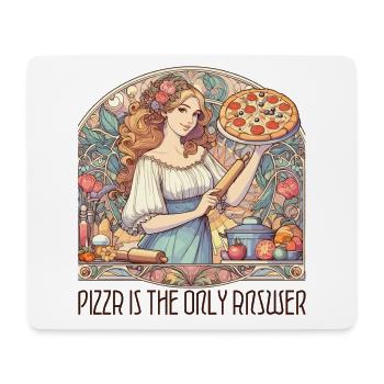 Pizza ist die einzige Antwort witzig Geschenk - Mousepad (Querformat) - Weiß - Vorne