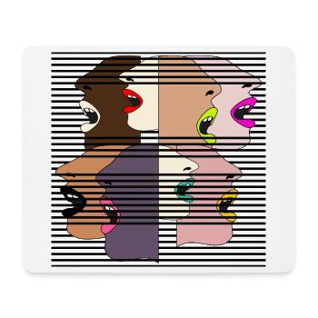 AUFSCHREI FRAUEN STIMMEN DEMOKRATIE - Mousepad (Querformat) - Weiß - Vorne