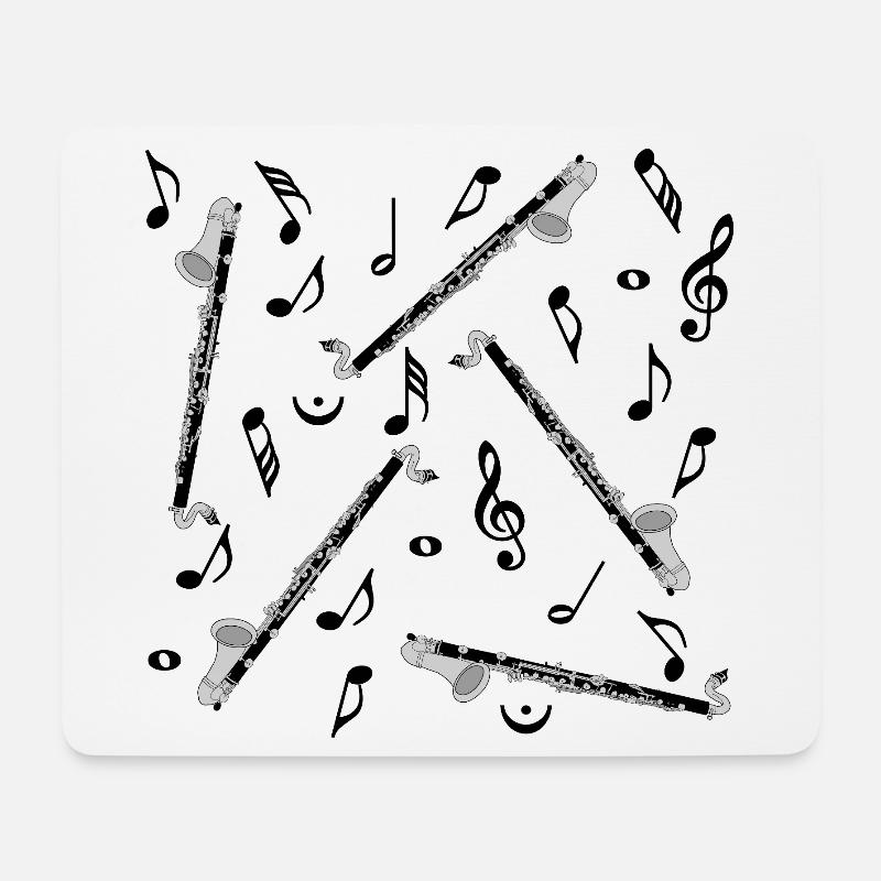 Bassklarinette Musiknoten - Mousepad (Querformat) - Weiß