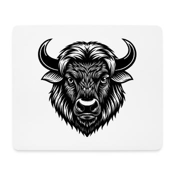 Tête de bison - Tapis de souris (format paysage) - blanc - Devant