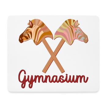 HOBBY HORSING SCHULKIND STECKENPFERDE GYMNASIUM - Mousepad (Querformat) - Weiß - Vorne