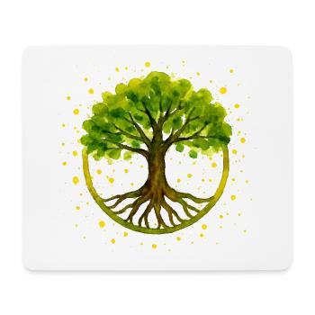 Lebensbaum - Mousepad (Querformat) - Weiß - Vorne