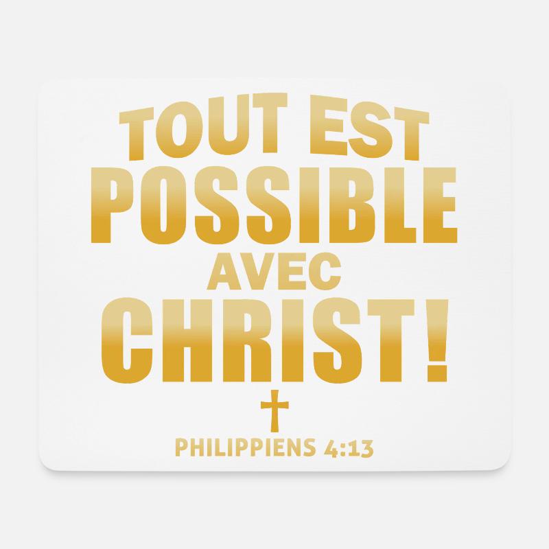 Inspirierendes religiöses Zitat in Metallic-Gold - Mousepad (Querformat) - Weiß