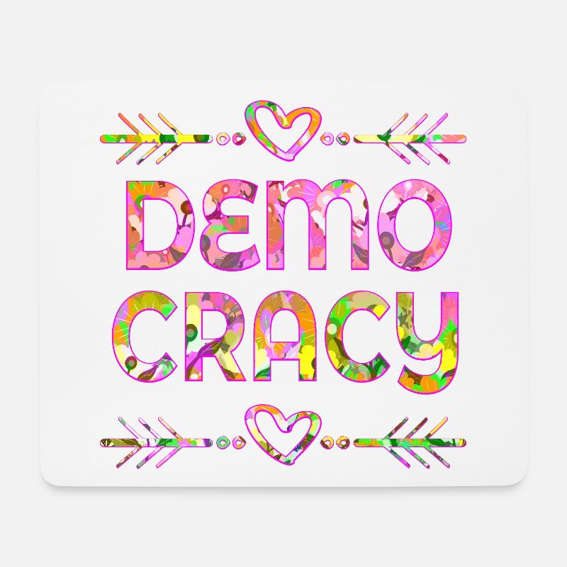 PLANTS INCLUSION DEMOCRACY - Mouse Pad (horizontal) - white