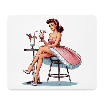 Frau Rockabilly Pina Colada Geschenk - Mousepad (Querformat) - Weiß - Vorne