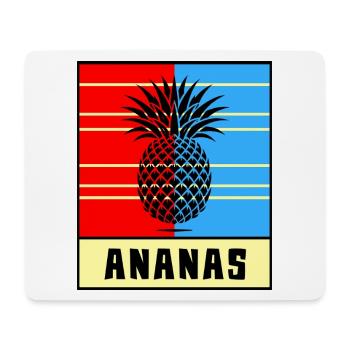 Ananas Pop Style – Rot & Blau - Mousepad (Querformat) - Weiß - Vorne