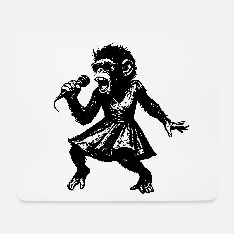 Song Girl | The Monkey Dance - Mousepad (Querformat) - Weiß