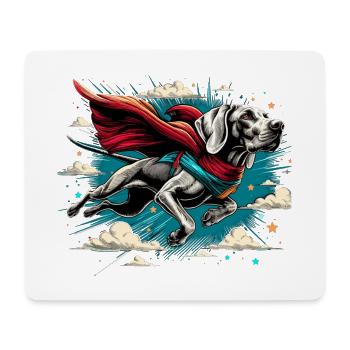 Super chien braque de Weimar Weimi Cape Cape cadeau - Tapis de souris (format paysage) - blanc - Devant