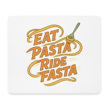 Eat Pasta Ride Fasta - Citation amusante sur le vélo - Tapis de souris (format paysage) - blanc - Devant