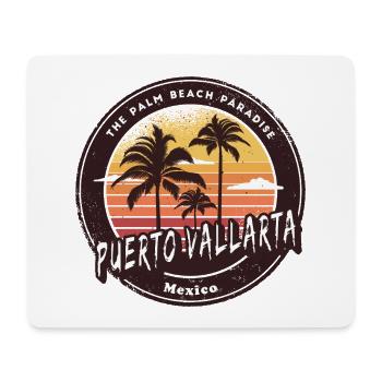 Puerto Vallarta, Mexique, Coucher de soleil Design - Tapis de souris (format paysage) - blanc - Devant