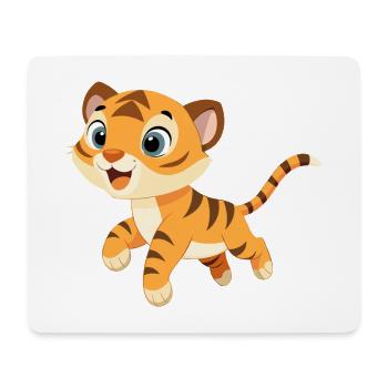 Baby Tiger Player with Big Eyes (v02) - Mouse Pad (horizontal) - white - Front