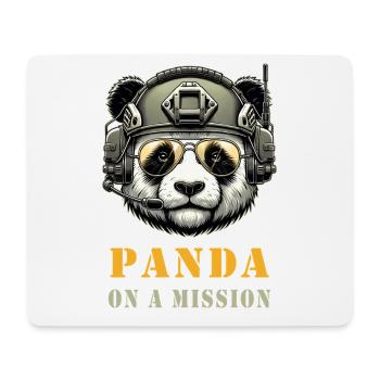 Panda in Mission / Military - Mouse Pad (horizontal) - white - Front
