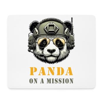 Panda in Mission / Military - Mouse Pad (horizontal) - white - Front