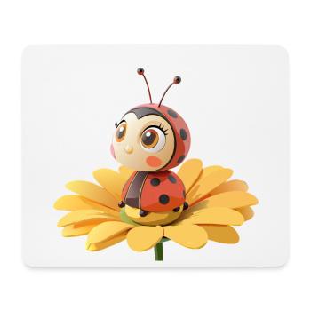 Coccinelle mignonne sur une fleur - Tapis de souris (format paysage) - blanc - Devant